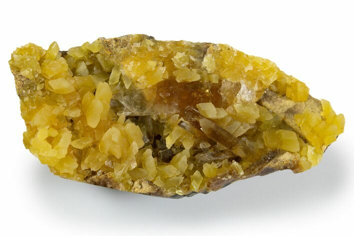 Honey Colored Barite Crystals on Fluorescent Calcite - Elk Creek #330378